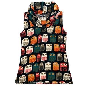 Owl Tank Sleeveless Top Blouse Shell S Small M Medium